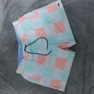 Men's  Southern Marsh plaid seersucker swim suit